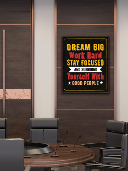Dreamy big-Luxurious-Motivational & Typography| 3D Textured Wall Art | UV Printed Embossed Canvas Wall Frame for Office,Meditation Space