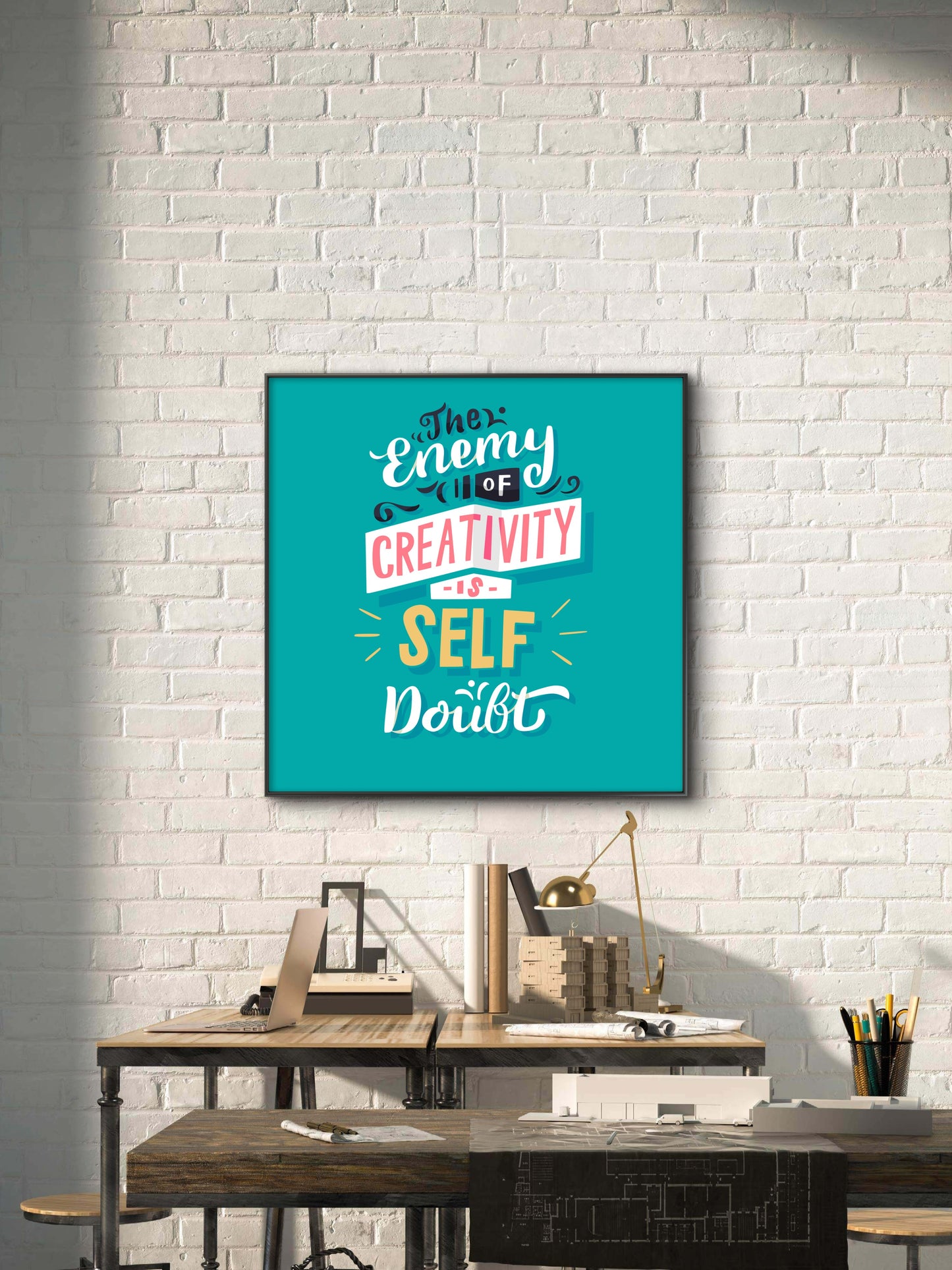 creativity quote inspirational-Luxurious-Motivational & Typography| 3D Textured Wall Art | UV Printed Embossed Canvas Wall Frame for Home Decor,Living Room