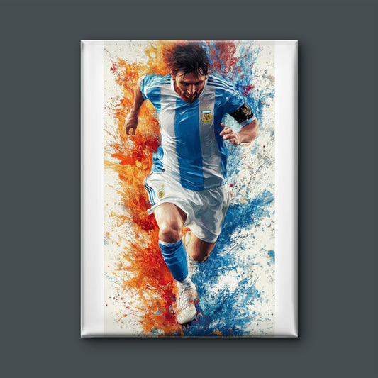 Lionel Messi Splatter-Luxurious-Lifestyle & Hobbies-3D Textured Wall Art | UV Embossed Canvas Wall Frame for Kids room and Sports area