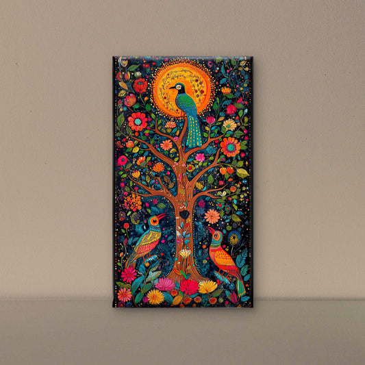 classic-madhubani-Luxurious-Indian Culture &  Folk Art 3D Textured Wall Art | UV Printed Embossed Canvas Wall Frame for Home Decor,living Room