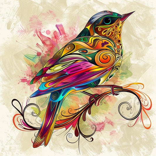 colorful-bird-Luxurious-Wildlife & Animals-3D Textured Wall Art | UV Embossed Canvas Wall Frame for Home decor