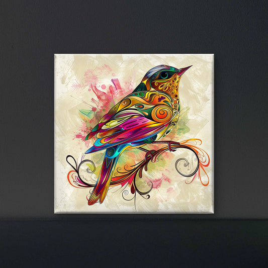 colorful-bird-Luxurious-Wildlife & Animals-3D Textured Wall Art | UV Embossed Canvas Wall Frame for Home decor