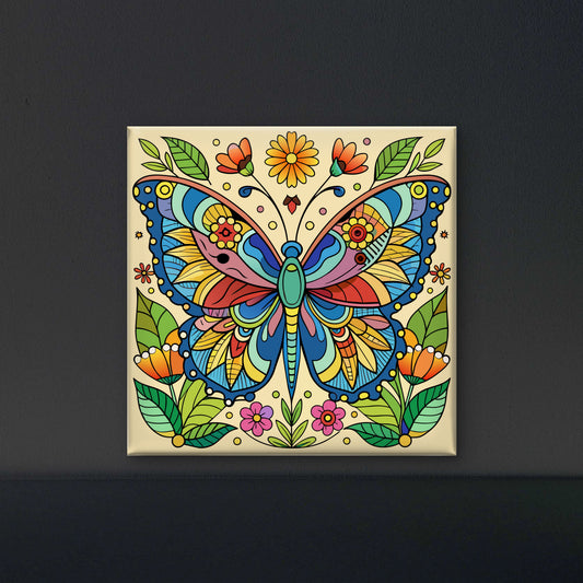 colorful-butterfly-Luxurious-Wildlife & Animals-3D Textured Wall Art | UV Embossed Canvas Wall Frame for Home decor
