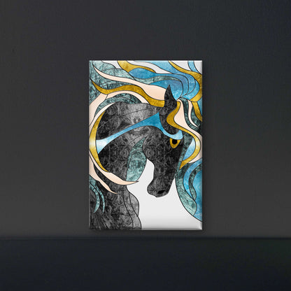 colorful-illustration-horse-Luxurious-Modern Art & Abstract| 3D Textured Wall Art | UV Printed Embossed Canvas Wall Frame for Office,Meditation Space