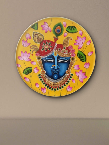 Shri Nathji’s Lotus Aura-Luxurious | 3D Textured Wall Art | UV Printed Embossed Canvas Wall Frame for living room,home decor