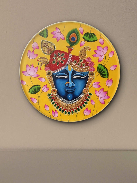 Shri Nathji’s Lotus Aura-Luxurious | 3D Textured Wall Art | UV Printed Embossed Canvas Wall Frame for living room,home decor