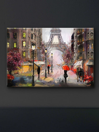 street view of Paris-Luxurious-Nature and landscape | 3D Textured Wall Art | UV Printed Embossed Canvas Wall Frame for Home Decor,Living Room