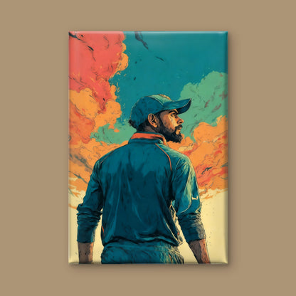 King Kohli-Luxurious-Lifestyle & Hobbies-3D Textured Wall Art | UV Embossed Canvas Wall Frame for Kids room and Sports area