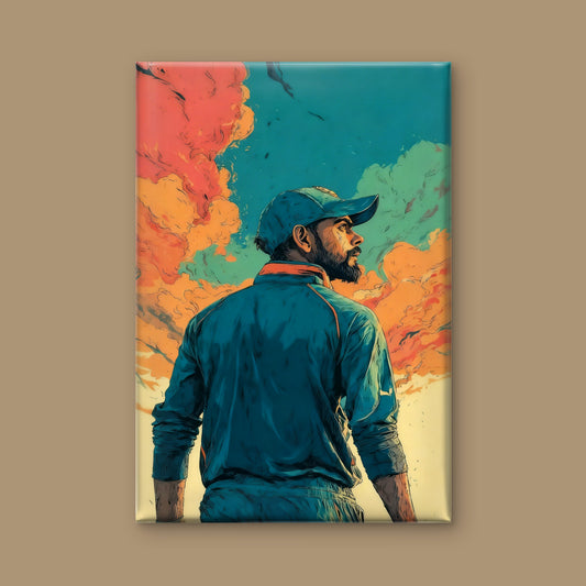 King Kohli-Luxurious-Lifestyle & Hobbies-3D Textured Wall Art | UV Embossed Canvas Wall Frame for Kids room and Sports area
