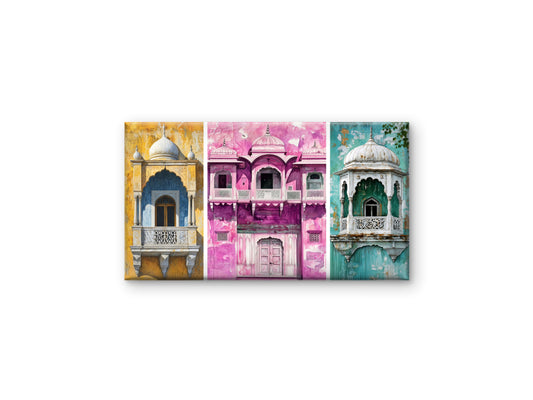 set of 3 heritage-luxury-3D Textured Wall Art | UV Embossed Canvas Wall Frame for Home decor