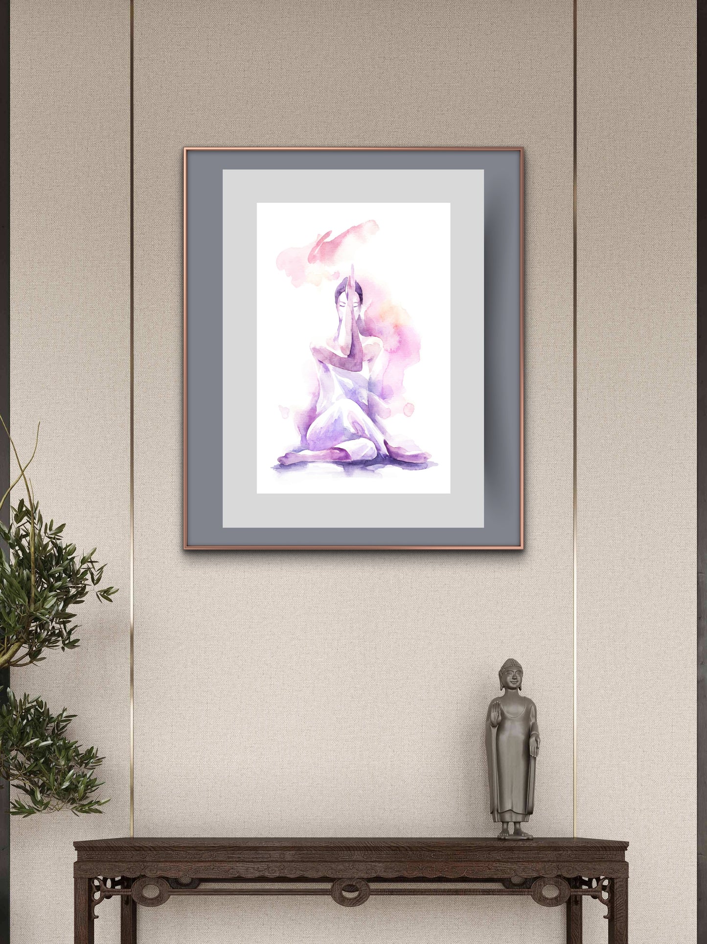 woman-does-yoga-meditation-Luxurious-Serenity & Wellness-3D Textured Wall Art | UV Embossed Canvas Wall Frame for Meditation Space
