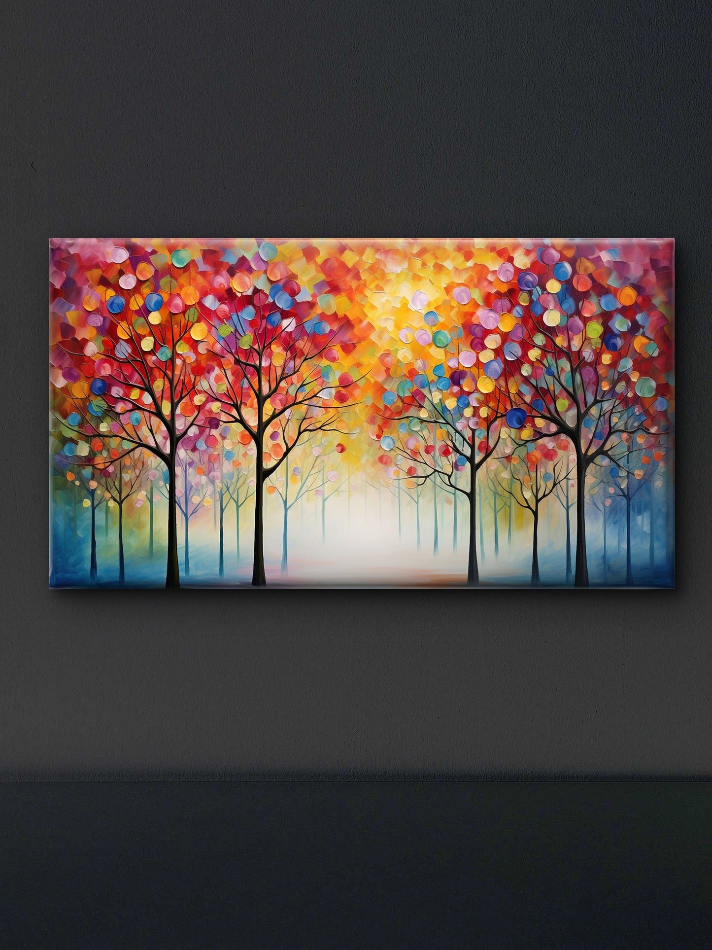 abstract-background-vintage-illustration-forests-Luxurious-Nature and landscape | 3D Textured Wall Art | UV Printed Embossed Canvas Wall Frame for Home Decor,Living Room