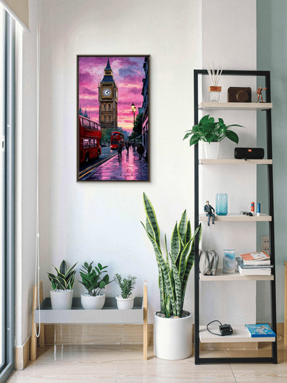 London's Electric Dusk -Luxurious-Nature & Landscapes 3D Textured Wall Art | UV Printed Embossed Canvas Wall Frame for Home Decor,living Room