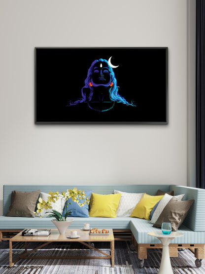 Shiva-Luxurious-Spiritual & Mindful 3D Textured Wall Art | UV Printed Embossed Canvas Wall Frame for Prayer room ,Meditation Space