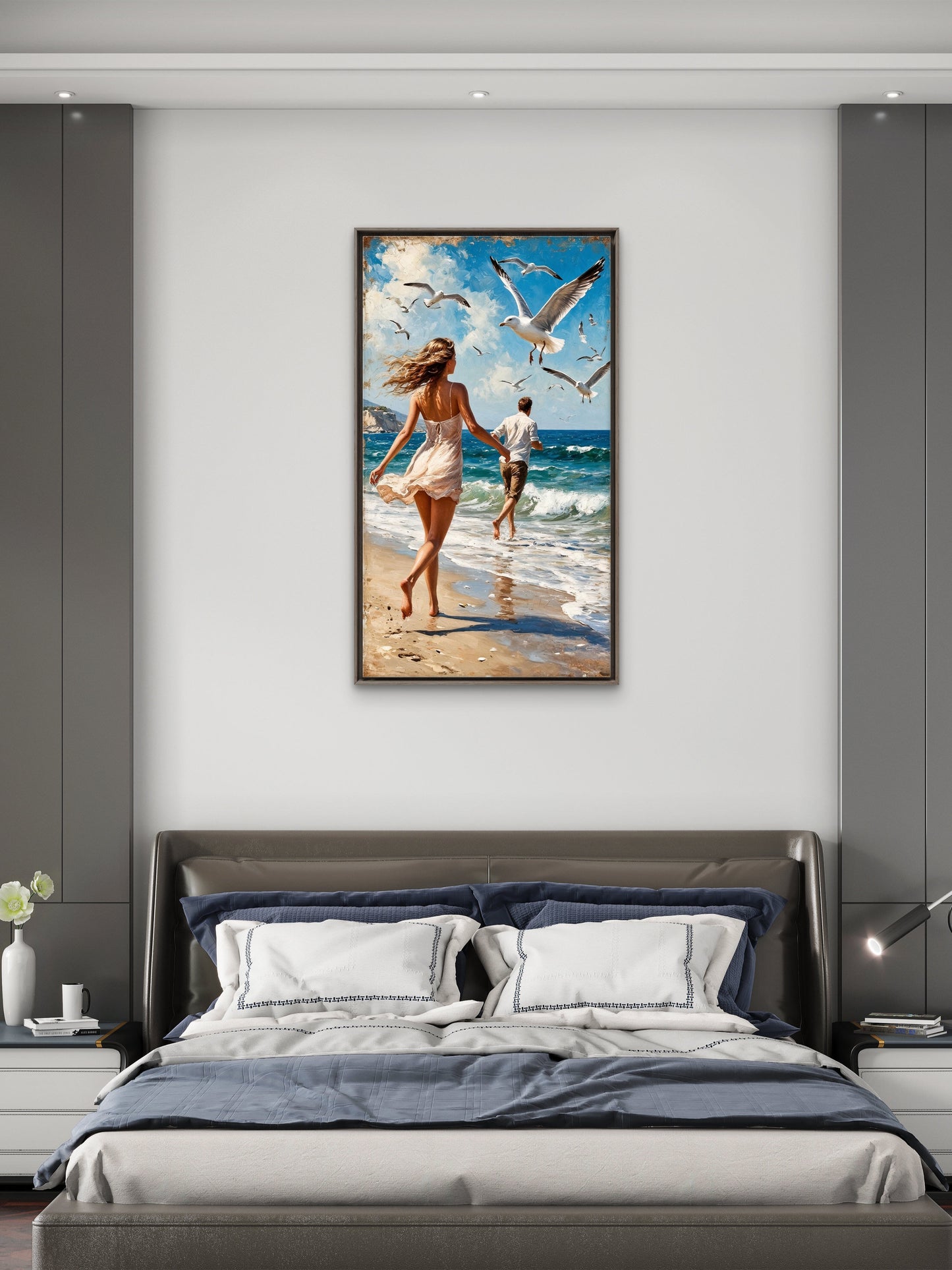 Ocean Melodies-Love & Togetherness -3D Textured Wall Art | UV Embossed Canvas Wall Frame for Home decor (Copy)