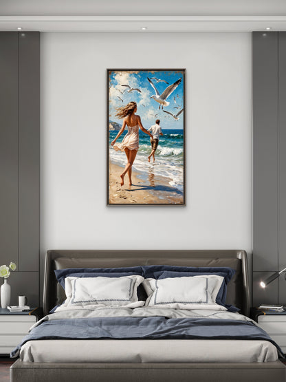 Ocean Melodies-Love & Togetherness -3D Textured Wall Art | UV Embossed Canvas Wall Frame for Home decor (Copy)