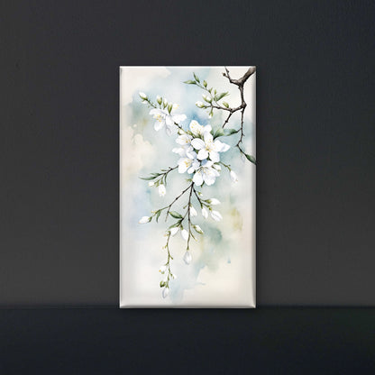 delicate_white_cherry_blossoms_illustration Luxurious-Floral & Botanical -3D Textured Wall Art | UV Embossed Canvas Wall Frame for Home decor