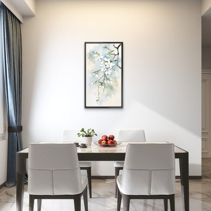 delicate_white_cherry_blossoms_illustration Luxurious-Floral & Botanical -3D Textured Wall Art | UV Embossed Canvas Wall Frame for Home decor