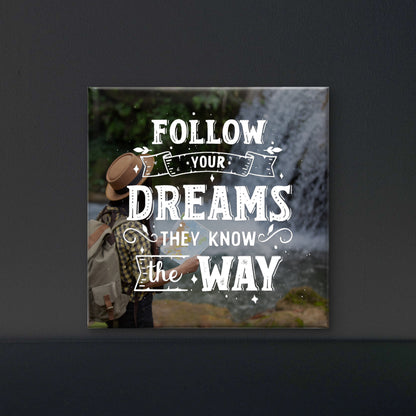 Dream Way-Luxurious-Motivational & Typography| 3D Textured Wall Art | UV Printed Embossed Canvas Wall Frame for Office,Meditation Space