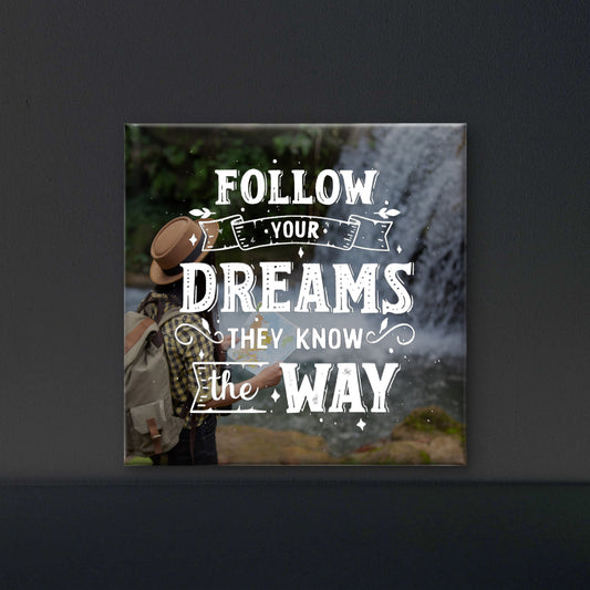 Dream Way-Luxurious-Motivational & Typography| 3D Textured Wall Art | UV Printed Embossed Canvas Wall Frame for Office,Meditation Space