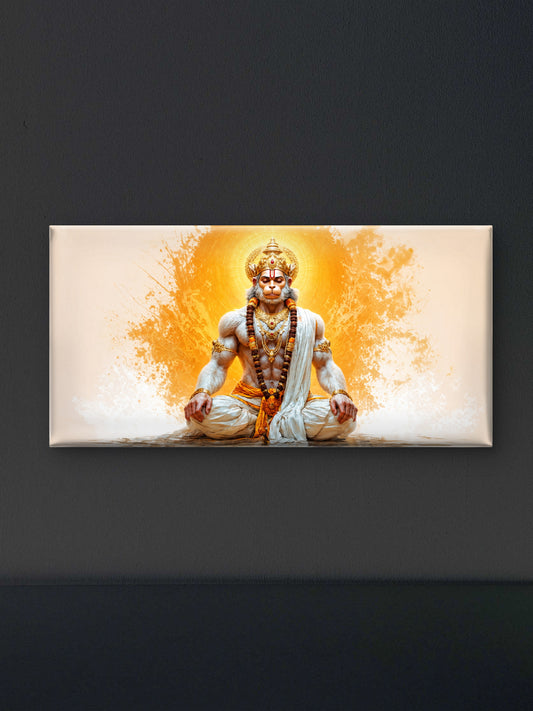 Sankat Mochan Hanumanji-Luxurious-Gods and Divine Art 3D Textured Wall Art | UV Printed Embossed Canvas Wall Frame for Home Decor,living Room