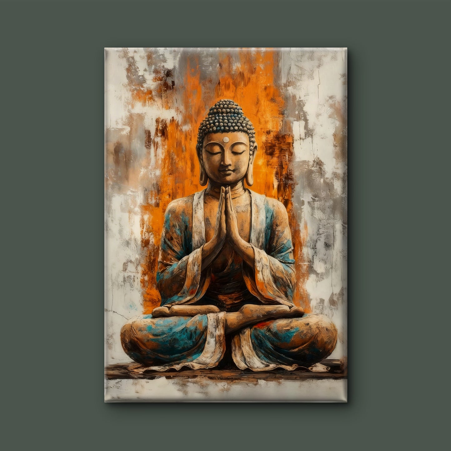 Buddha Meditation-Luxurious-Serenity & Wellness-3D Textured Wall Art | UV Embossed Canvas Wall Frame for Meditation Space