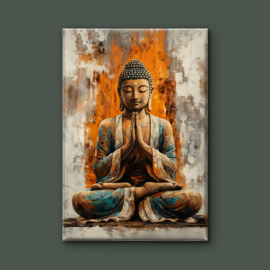 Buddha Meditation-Luxurious-Serenity & Wellness-3D Textured Wall Art | UV Embossed Canvas Wall Frame for Meditation Space