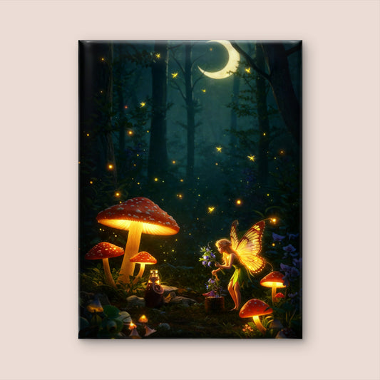 Midnight Bloom-Premium-Kids & Whimsical-3D Textured Wall Art | UV Embossed Canvas Wall Frame for Kids room and hotel