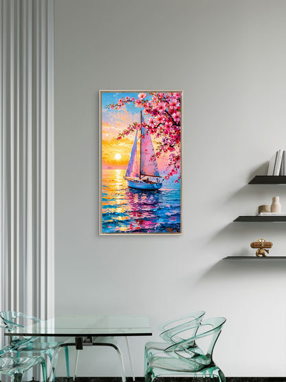 Serenade of the Sunset -Luxurious-Nature & Landscapes3D Textured Wall Art | UV Printed Embossed Canvas Wall Frame for Home Decor,living Room