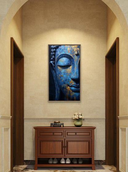 Lord Buddha -Luxurious-Gods and Divine Art 3D Textured Wall Art | UV Printed Embossed Canvas Wall Frame for Home Decor,living Room