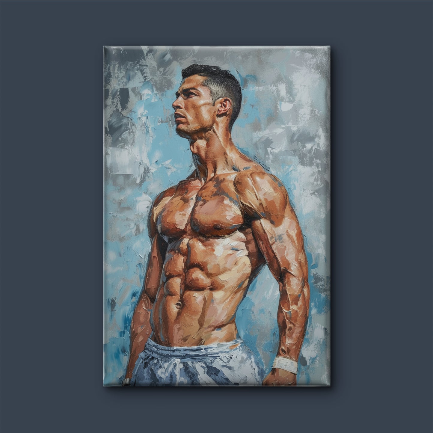 Ronaldo Standing Portrait-Luxurious-Lifestyle & Hobbies-3D Textured Wall Art | UV Embossed Canvas Wall Frame for Kids room and Sports area
