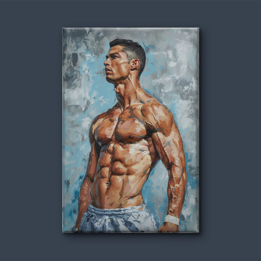 Ronaldo Standing Portrait-Luxurious-Lifestyle & Hobbies-3D Textured Wall Art | UV Embossed Canvas Wall Frame for Kids room and Sports area