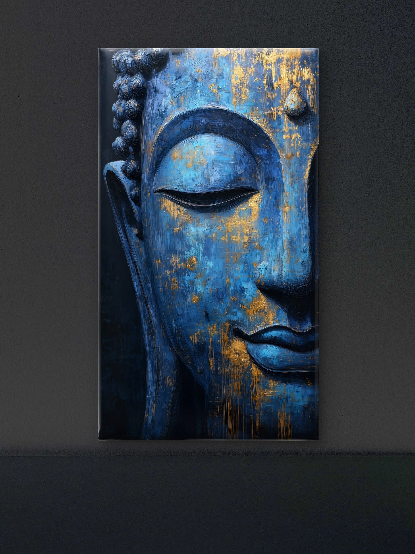 Lord Buddha -Luxurious-Gods and Divine Art 3D Textured Wall Art | UV Printed Embossed Canvas Wall Frame for Home Decor,living Room