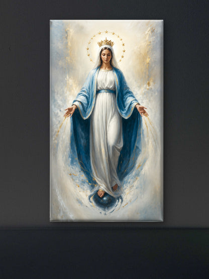 Lady of Grace -Luxurious-Gods and Divine Art 3D Textured Wall Art | UV Printed Embossed Canvas Wall Frame for Home Decor,living Room