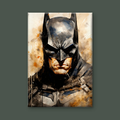 This intense watercolor of Batman-Premium-Kids & Whimsical-3D Textured Wall Art | UV Embossed Canvas Wall Frame for Kids room