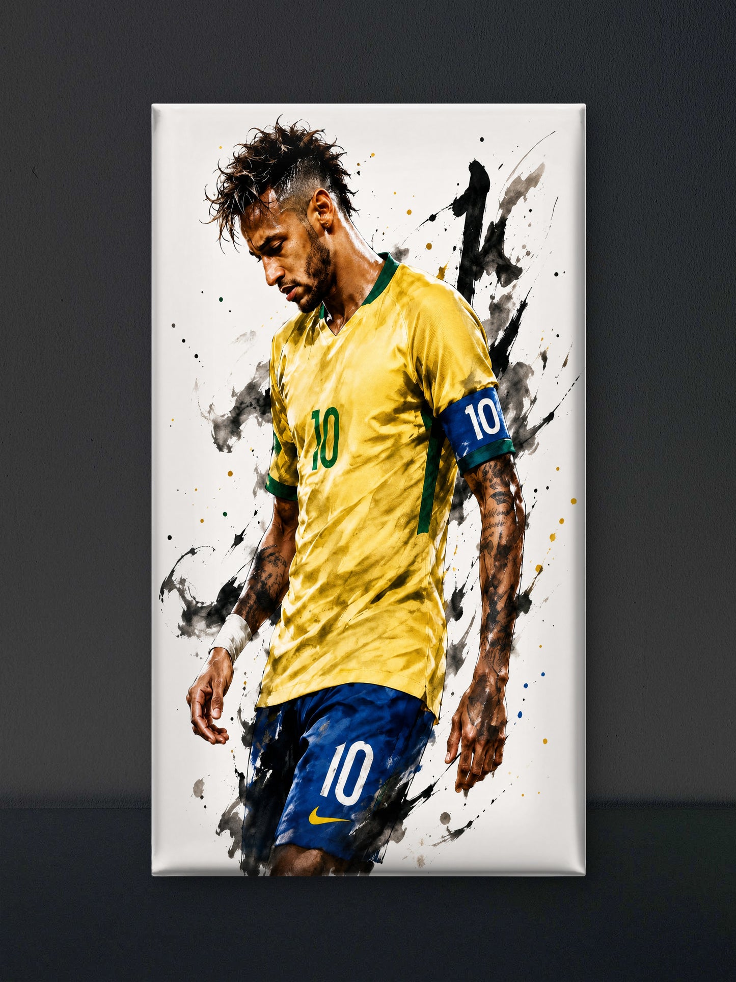 Fearless No. 10 Neymar Jr-Luxurious-Lifestyle & Hobbies 3D Textured Wall Art | UV Printed Embossed Canvas Wall Frame for Home Decor,living Room