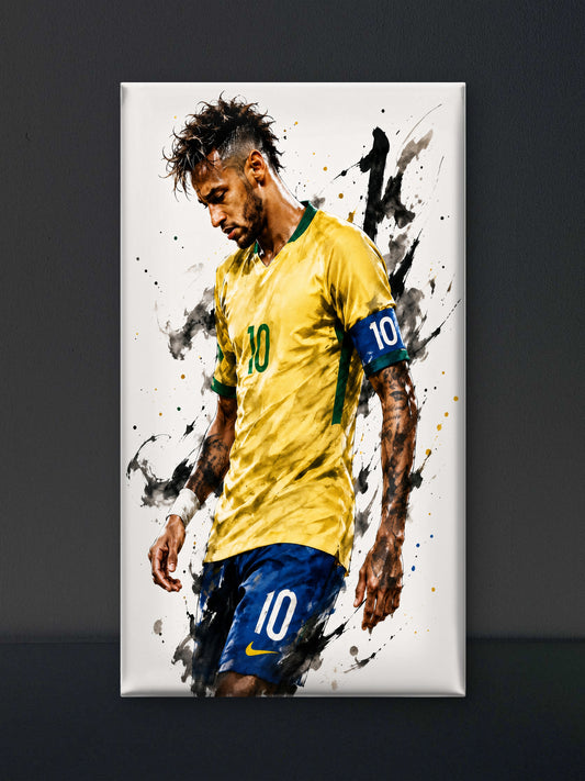 Fearless No. 10 Neymar Jr-Luxurious-Lifestyle & Hobbies 3D Textured Wall Art | UV Printed Embossed Canvas Wall Frame for Home Decor,living Room