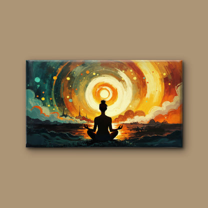meditation-cosmic-energy-Luxurious-Serenity & Wellness-3D Textured Wall Art | UV Embossed Canvas Wall Frame for Meditation Space