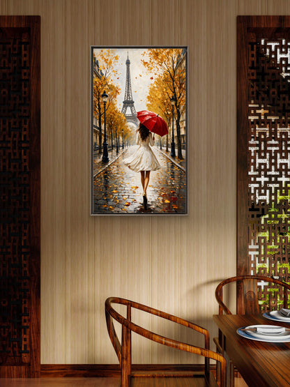 Autumn in Paris-Love & Togetherness -3D Textured Wall Art | UV Embossed Canvas Wall Frame for Home decor (Copy) (Copy)