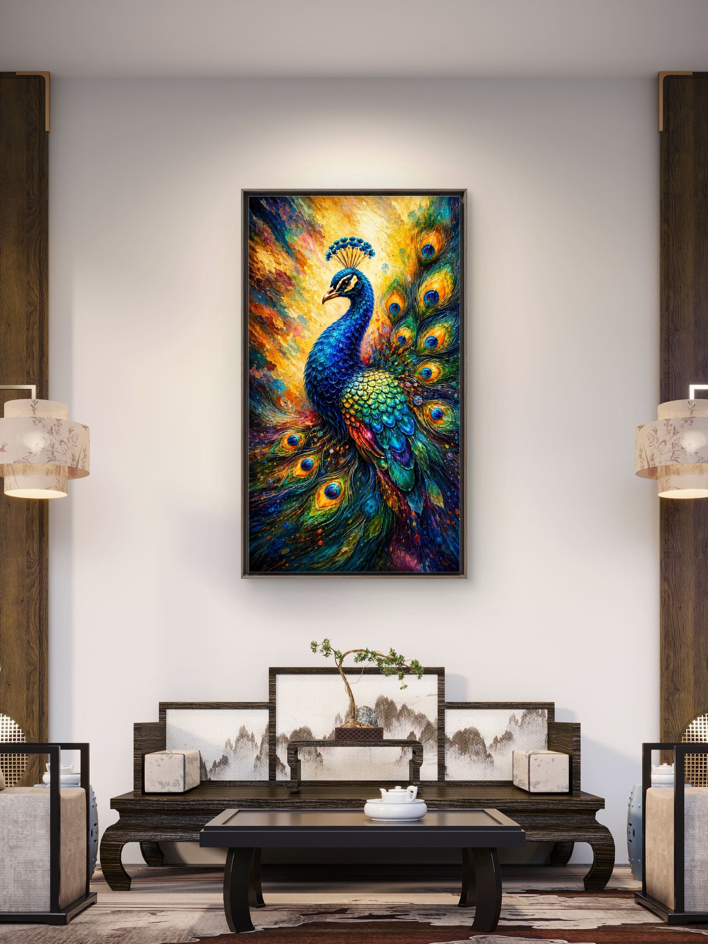Feathers of Glory-Luxurious-Wildlife & Animals 3D Textured Wall Art | UV Printed Embossed Canvas Wall Frame for Home Decor,living Room