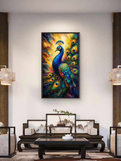 Feathers of Glory-Luxurious-Wildlife & Animals 3D Textured Wall Art | UV Printed Embossed Canvas Wall Frame for Home Decor,living Room