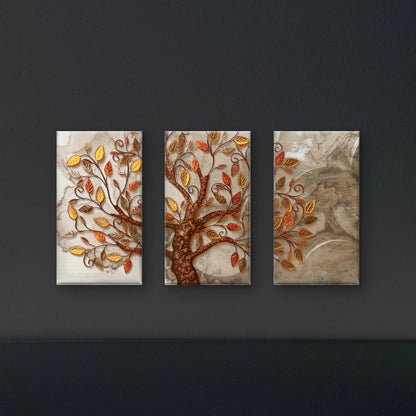 Frame-wall-3d-tree-leaves-3D Textured Wall Art | UV Embossed Canvas Wall Frame for Home decor