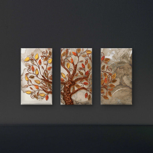 Frame-wall-3d-tree-leaves-3D Textured Wall Art | UV Embossed Canvas Wall Frame for Home decor