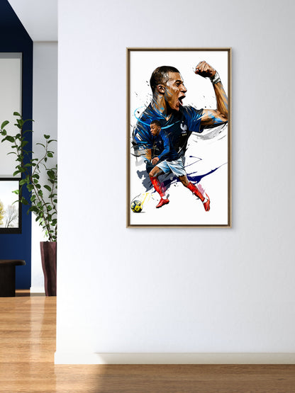 Mbappé-Luxurious-Lifestyle & Hobbies 3D Textured Wall Art | UV Printed Embossed Canvas Wall Frame for Home Decor,living Room
