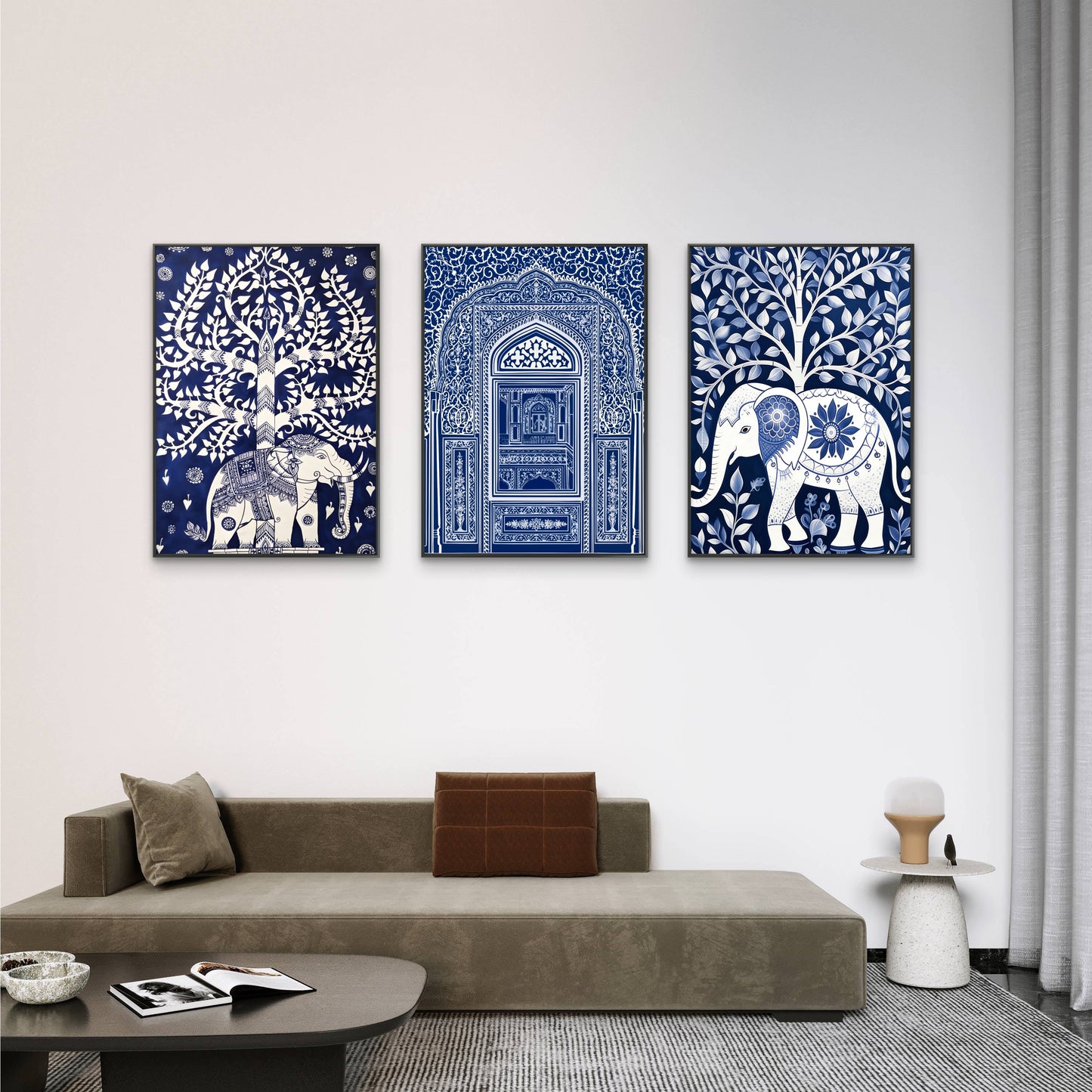 Mughal/Rajasthani architectural and botanical motifs-luxury-3D Textured Wall Art | UV Embossed Canvas Wall Frame for Home decor