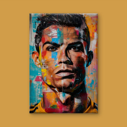Cristiano Ronaldo Abstract Portrait-Luxurious-Lifestyle & Hobbies-3D Textured Wall Art | UV Embossed Canvas Wall Frame for art gallery and Sports area