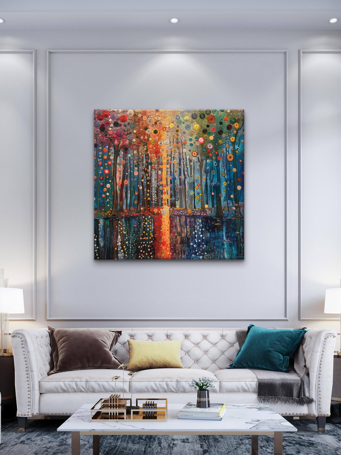 Flowers-bunch-colorful-beads-with-word-sprinkles-Luxurious-Nature & Landscape-3D Textured Wall Art | UV Embossed Canvas Wall Frame for Living room and bed room