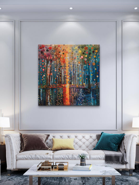 Flowers-bunch-colorful-beads-with-word-sprinkles-Luxurious-Floral & Botanical-3D Textured Wall Art | UV Embossed Canvas Wall Frame for Living room and bed room