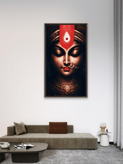 Soul of Shakti-Luxurious-Gods and Divine Art 3D Textured Wall Art | UV Printed Embossed Canvas Wall Frame for Home Decor,living Room