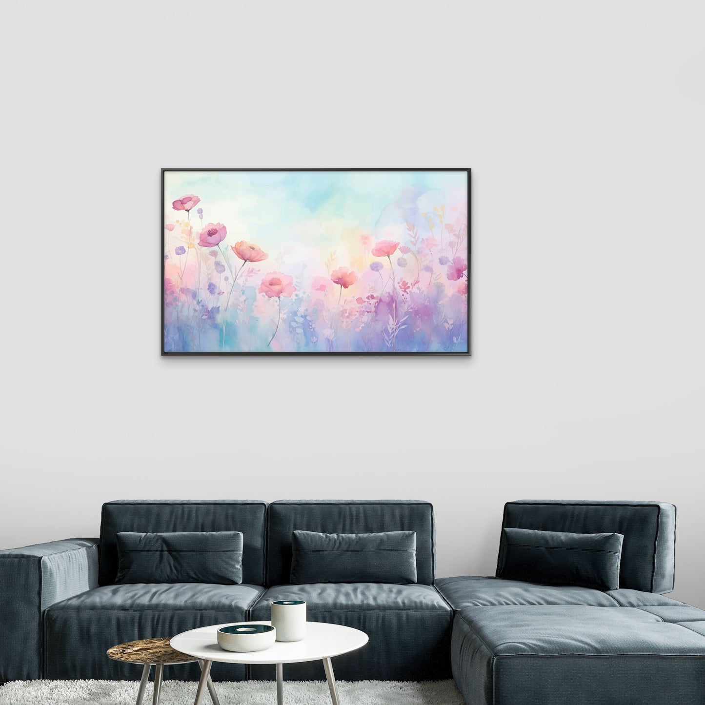 Floral background pastel Flower-Luxury-Floral & Botanical-3D Textured Wall Art | UV Embossed Canvas Wall Frame for office and bed room